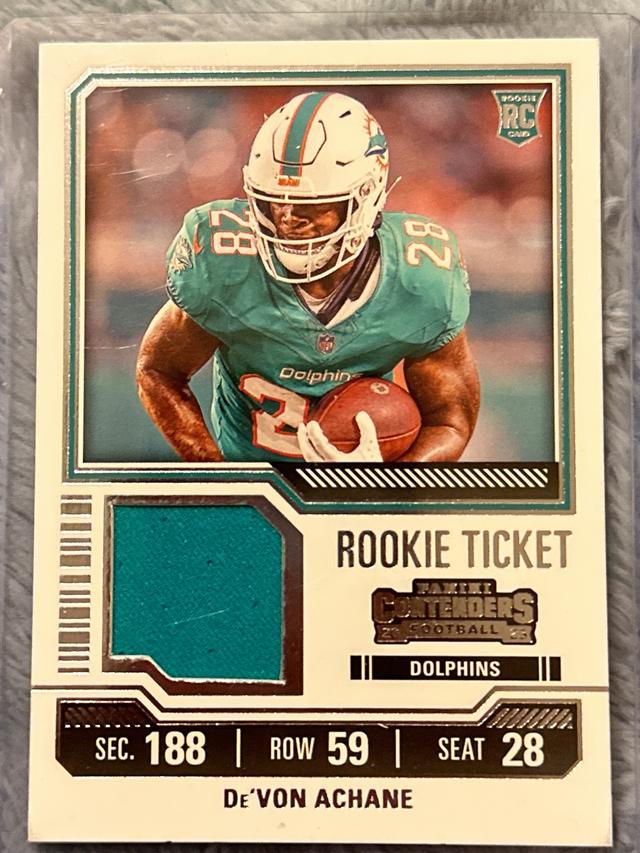 2023 Panini Contenders De'Von Achane Rookie Ticket RPS #TS9