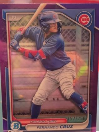 2024 Bowman Chrome Fernando Cruz Purple Refractors /250 #BCP-197