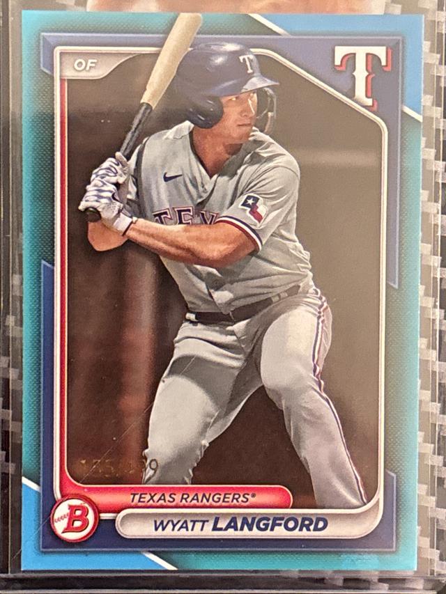 2024 Bowman Wyatt Langford PAPER PROSPECTS I Sky Blue /499 #BP-64