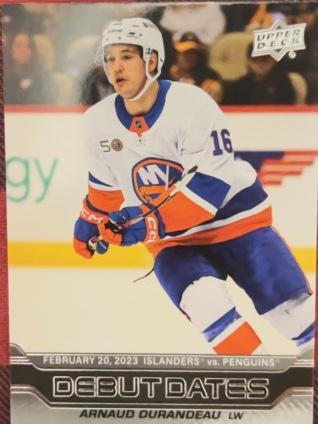 2023-24 Upper Deck Series 1 Arnaud Durandeau Debut Dates Set #DD-21