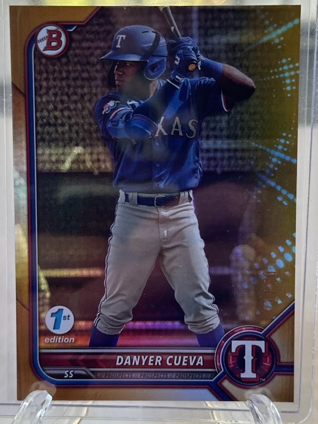 2022 Bowman Draft 1st Edition Danyer Cueva ﻿Base Set Gold Foil /50 #BD-148