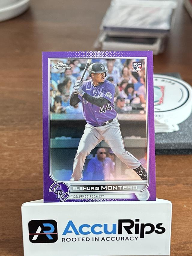 2022 Topps Chrome Updates Elehuris Montero BASE Purple Refractors #USC24