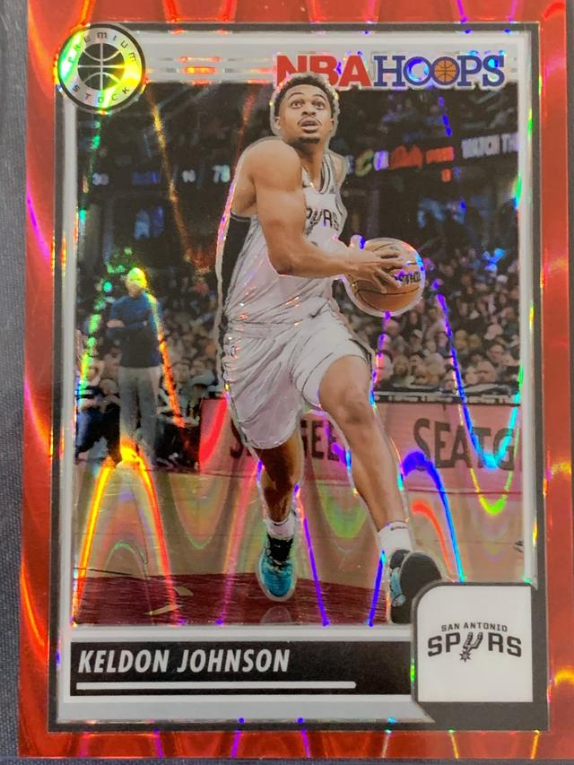 2023-24 Panini Hoops Premium Stock Keldon Johnson Red Seismic Prizms /199 #118