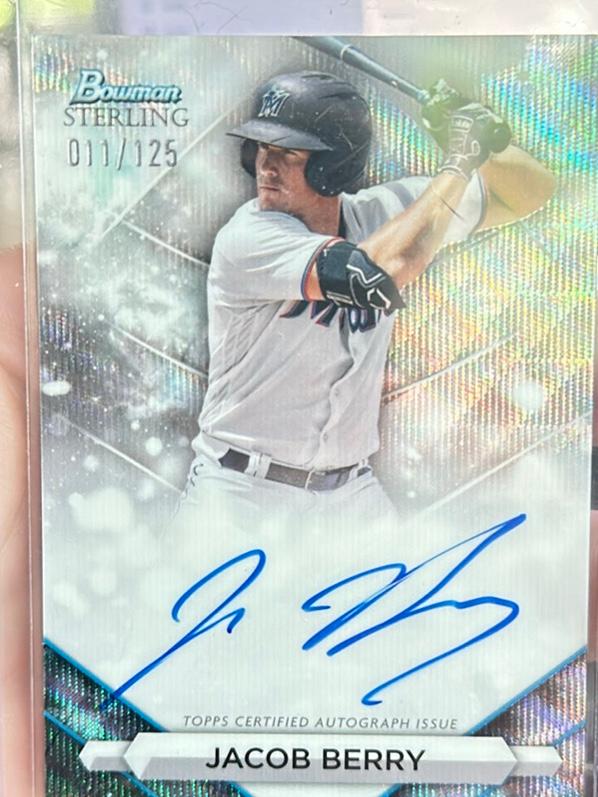 2023 Bowman Sterling Jacob Berry Wave Refractors /125 Auto #PA-JB