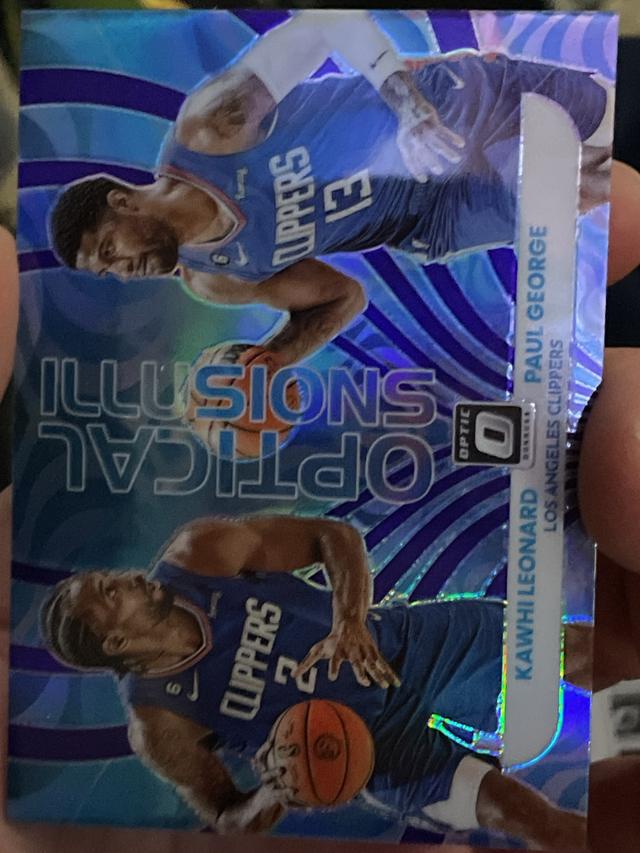 2022-23 Donruss Optic Kawhi Leonard/Paul George Optical Illusions Set Holo #4