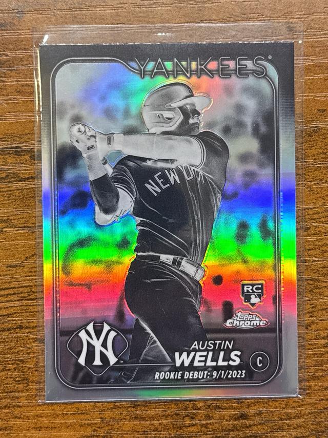 2024 Topps Chrome Update Austin Wells ﻿Base Set Negative Refractors #USC197