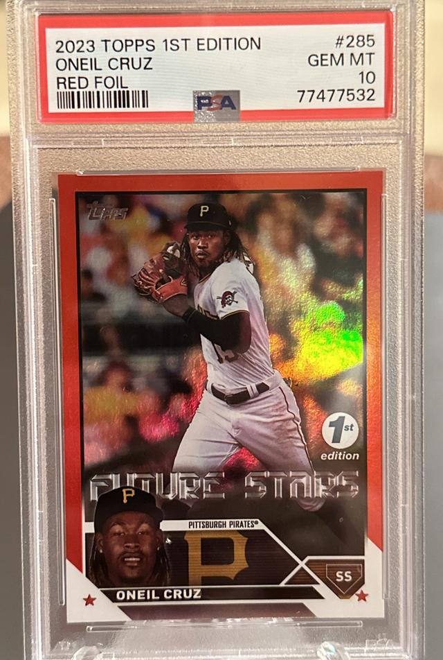 2023 Topps 1st Edition Oneil Cruz PSA 10 Base First Edition Set Red /50 #285