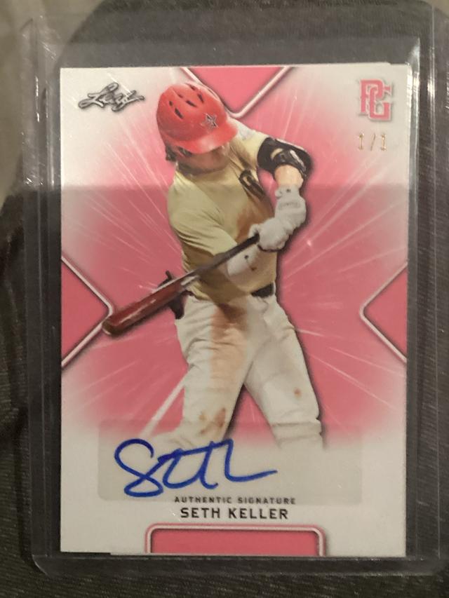 2021 Leaf Perfect Game National Showcase Seth Keller Blank Back-Pink /1 #BA-SK1