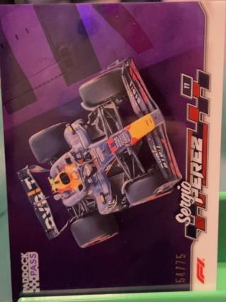 2024 Topps Paddock Pass Formula 1 Sergio Perez F1 Car Purple Foil /75 #32