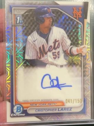 2024 Bowman Chrome Cristopher Larez HTA Choice Refractors /150 #CPA-CLA