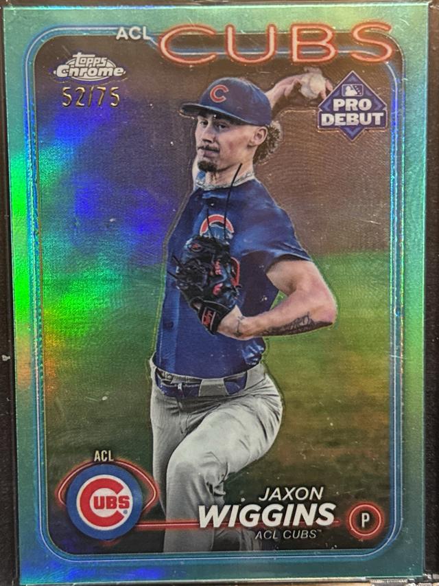 2024 Topps Pro Debut Jaxon Wiggins Chrome Aqua Refractors /75 #PDC-90