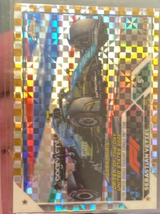 2023 Topps Chrome Formula 1 Sebastian Vettel Base Set Checker Flag /50 #184