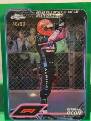 2024 Topps Chrome Formula 1 Esteban Ocon Green Refractor Parallel /99 #164