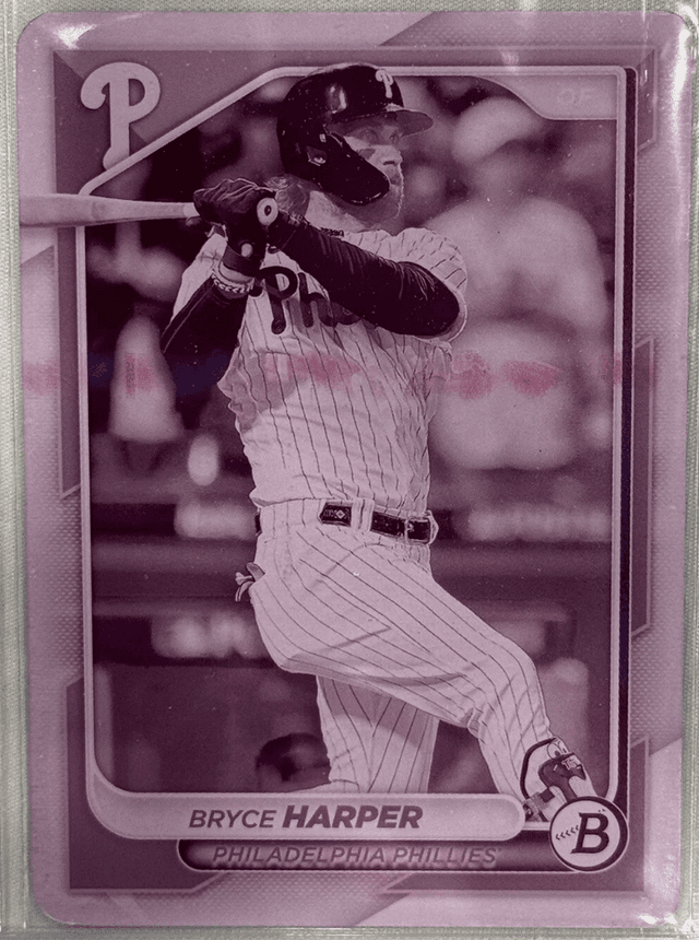 2024 Bowman Bryce Harper BASE CARDS Magenta Printing Plate #37