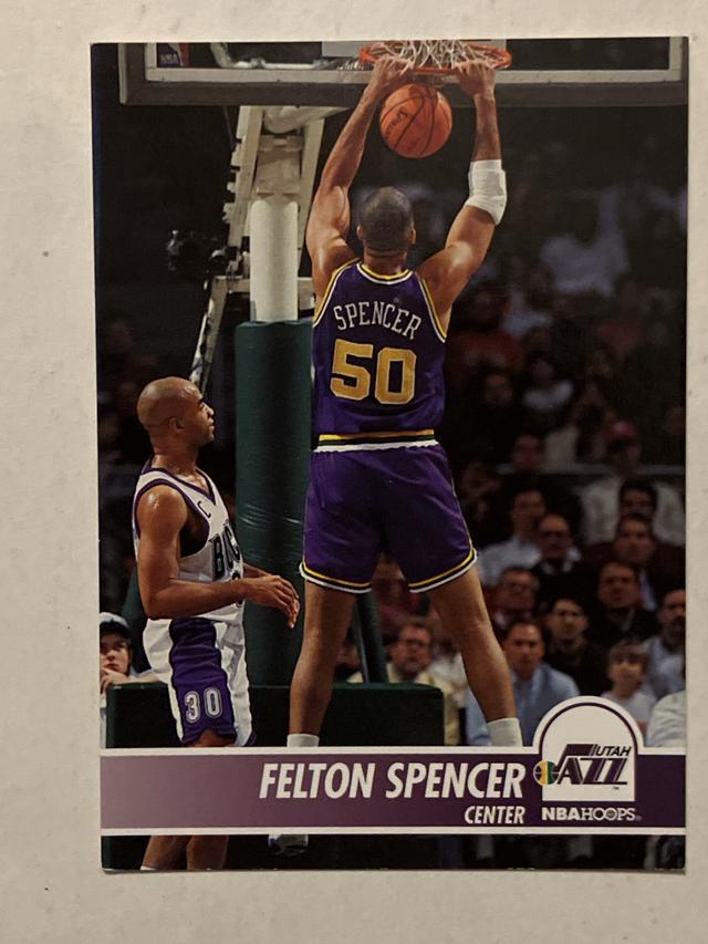 1994-95 Hoops Basketball Felton Spencer ﻿Base #213