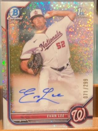 2022 Bowman Chrome Evan Lee Speckle Refractors /299 #CPA-EL