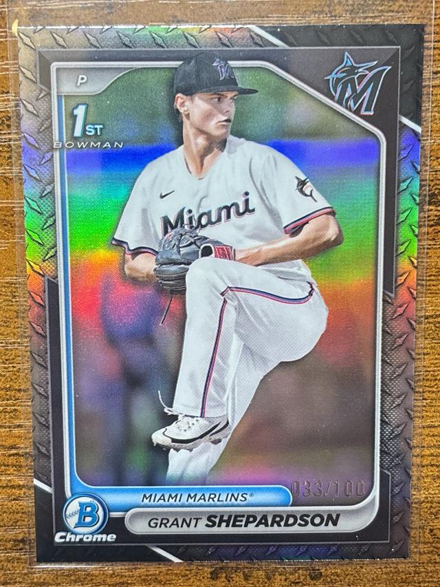 2024 Bowman Draft Grant Shepardson Steel Metal Chrome /100 #BDC-130 Marlins 1st