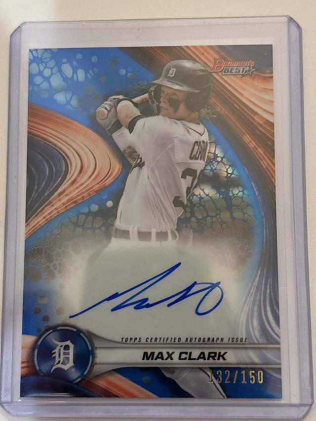 Max Clark 2024 Bowmans Best Prospect Auto BLUE Refractor /150 Tigers #B24-MC