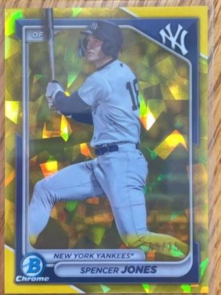 2024 Bowman Chrome Sapphire Spencer Jones ﻿Base Set Yellow Sapphire /75 #BCP-32