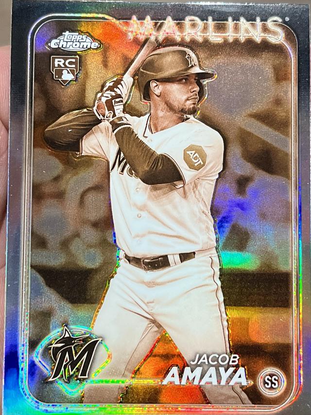 2024 Topps Chrome Jacob Amaya ﻿Base Set Negative Refractors #92