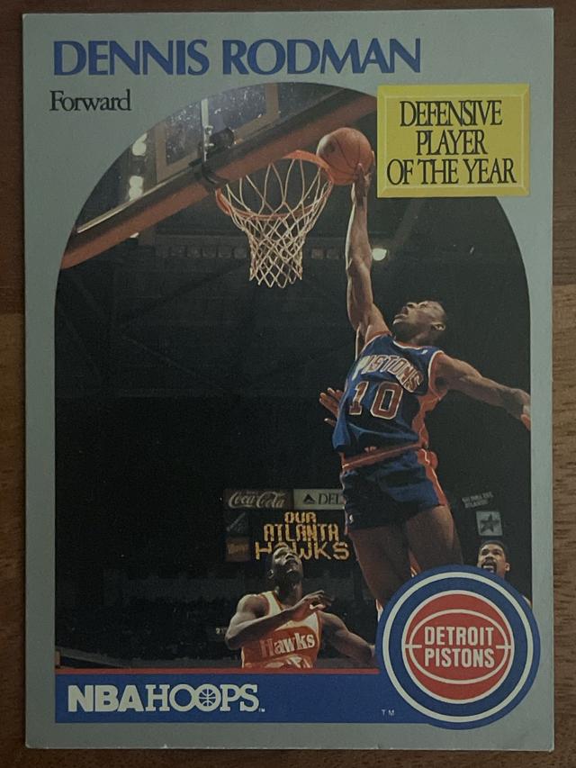 1990-91 NBA Hoops Dennis Rodman DPOY ﻿Base Set #109