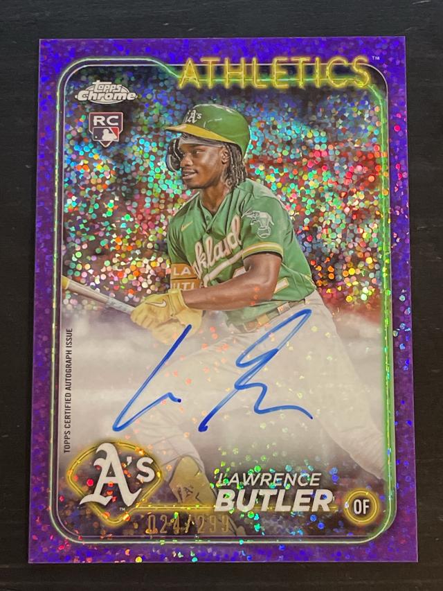 2024 Topps Chrome Lawrence Butler Purple Speckle Refractors /299 #RA-LBU