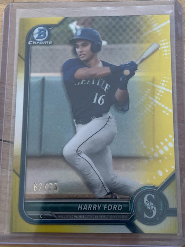 2022 Bowman Harry Ford CHROME PROSPECTS I Yellow Refractors /75 #BCP-78