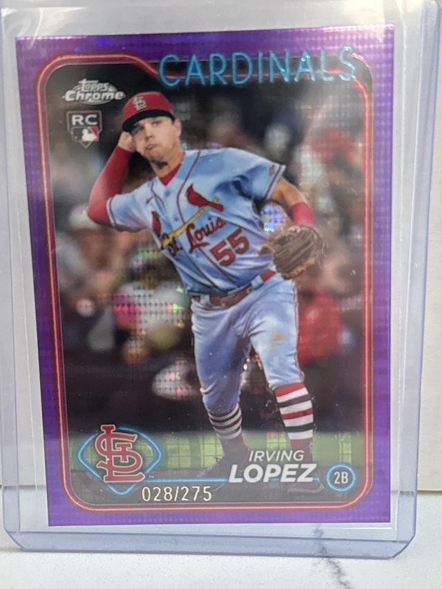 2024 Topps Chrome Irving Lopez ﻿Base Set Sonar Purple Refractors /275 #95