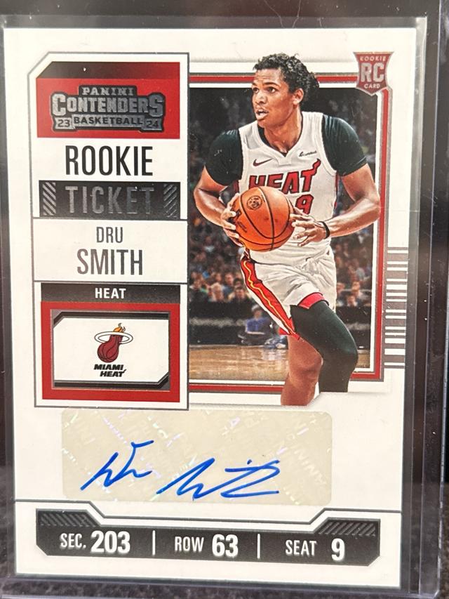 2023-24 Panini Contenders Dru Smith Rookie Ticket Autograph #165 Miami Heat