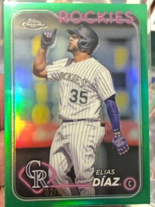 2024 Topps Chrome Elias Díaz ﻿Base Set Green Refractors /99 #287