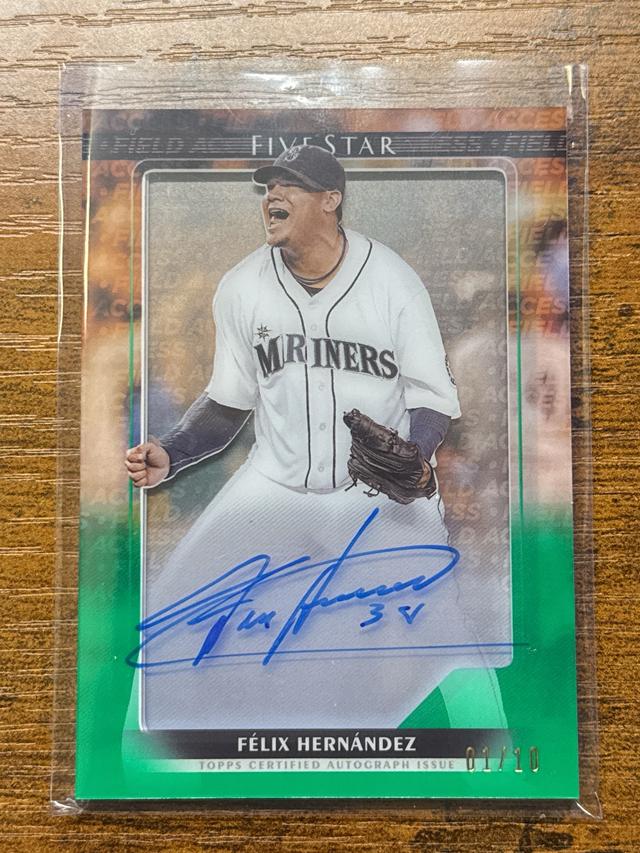 2024 Topps Five Star Félix Hernández Field Access Clear AUTO Gold /10 #FA-FH