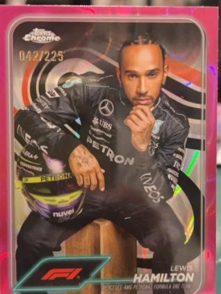 2024 Topps Chrome Formula 1 Lewis Hamilton Fuchsia Lava Refractor Parallel /225