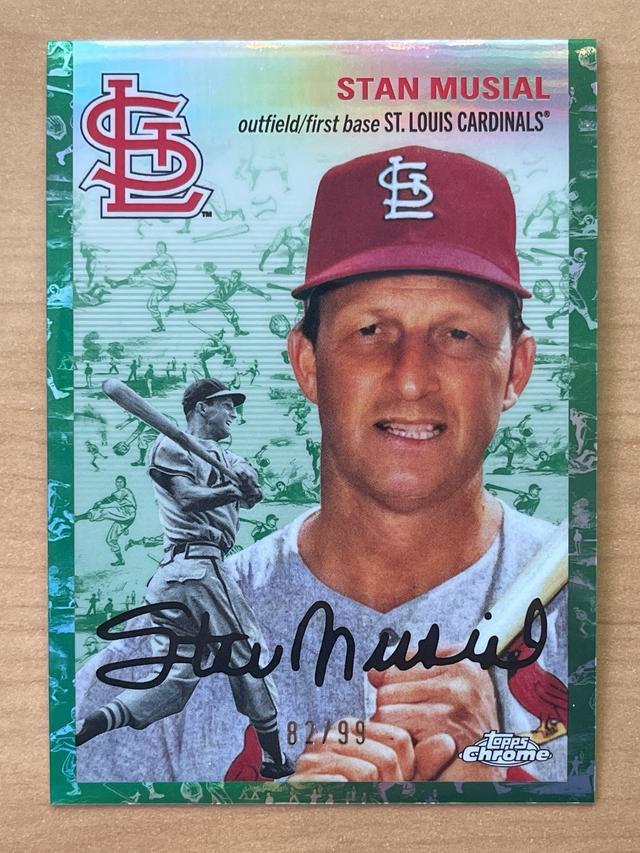 2023 Topps Chrome Platinum '54 Stan Musial Green Wave Refractors /99 #408