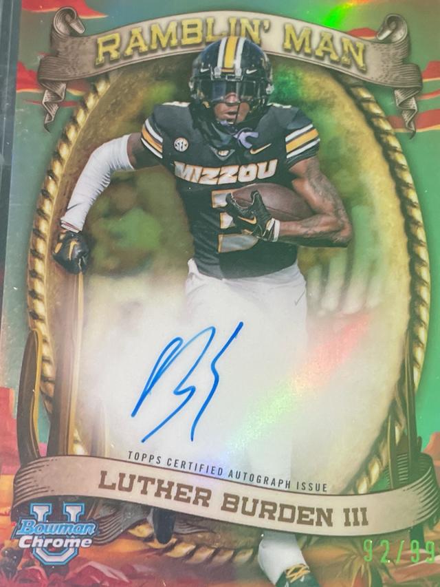 2024 Bowman Chrome University Luther Burden III Ramblin' Man Autographs #RM-LB