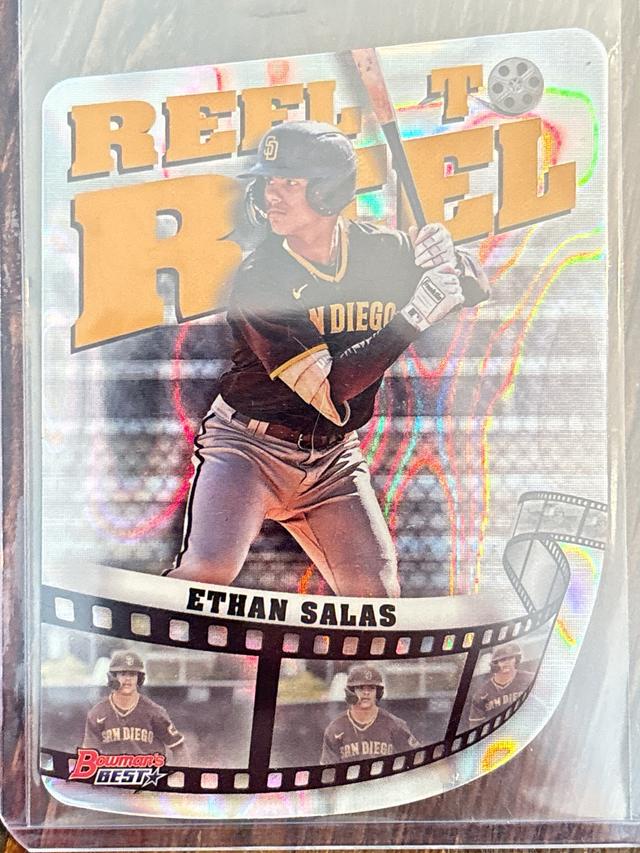 2023 Bowman's Best  Ethan Salas REEL TO REEL DIE CUT Gold Refractors /50 #RR-24