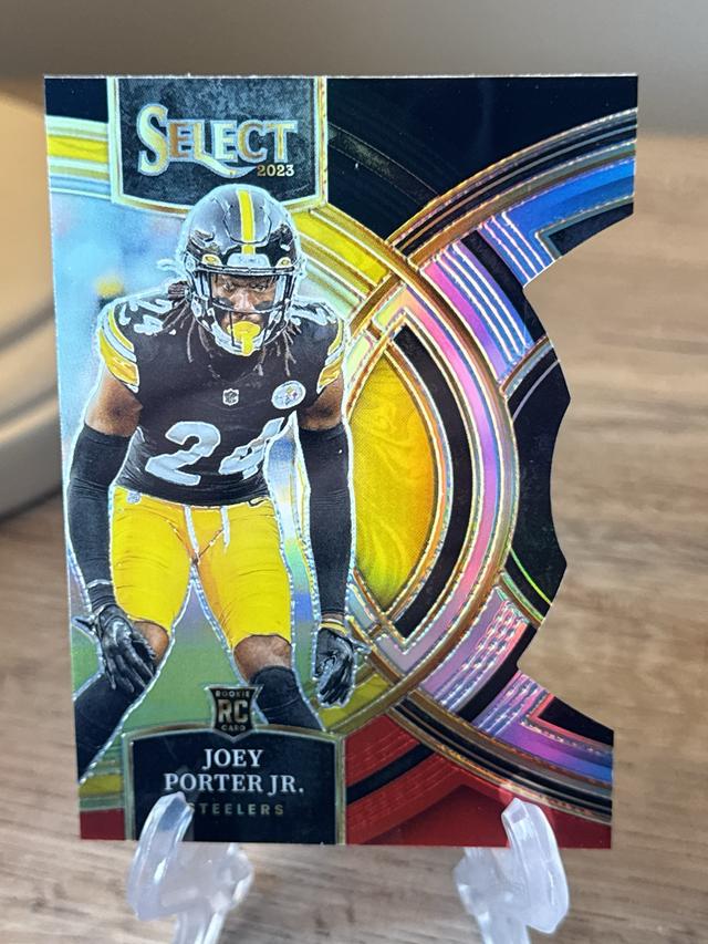 2023 Panini Select Joey Porter Jr. Premier Level Black/Red Prizm Die #179