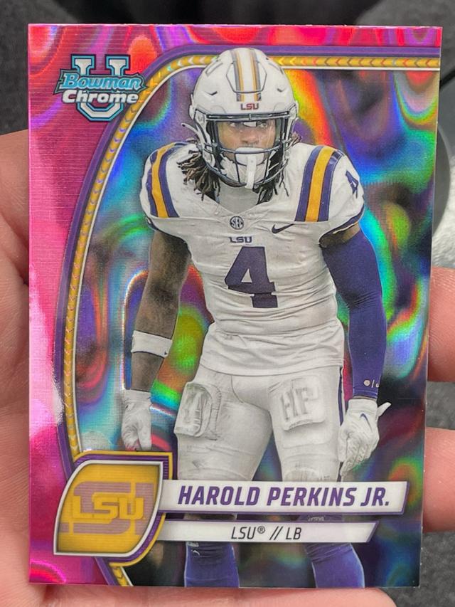 2024 Bowman Chrome University Harold Perkins Jr. Pink Lava Refractor #194