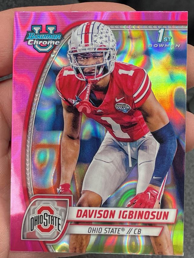 2024 Bowman Chrome University Davison Igbinosun Pink Lava Refractor #54