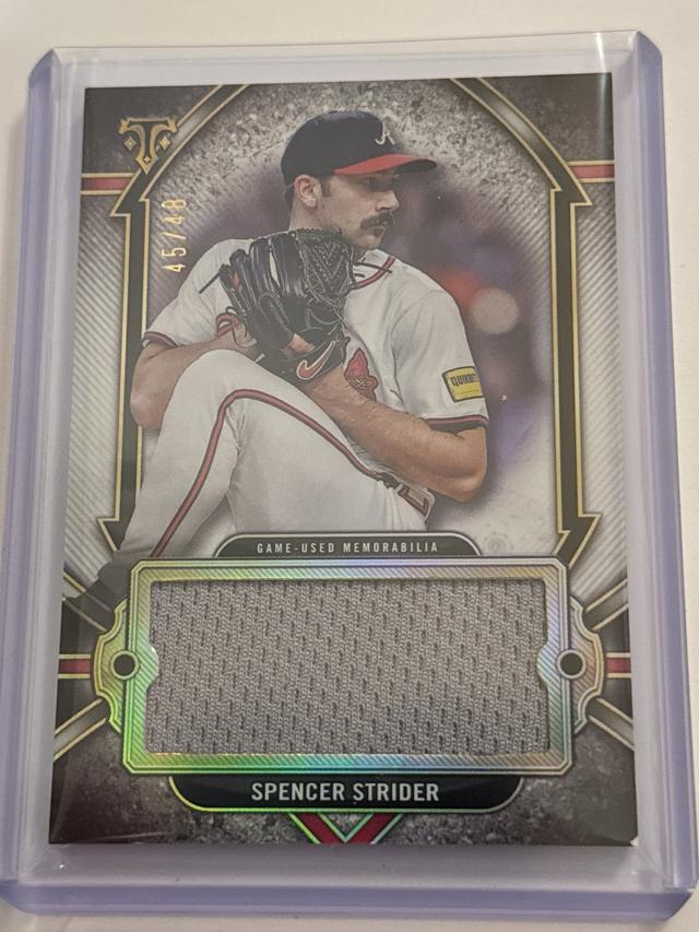 Spencer Strider 2024 Topps Triple Threads Single Jumbo Relic 45/48 #SJR-SS2