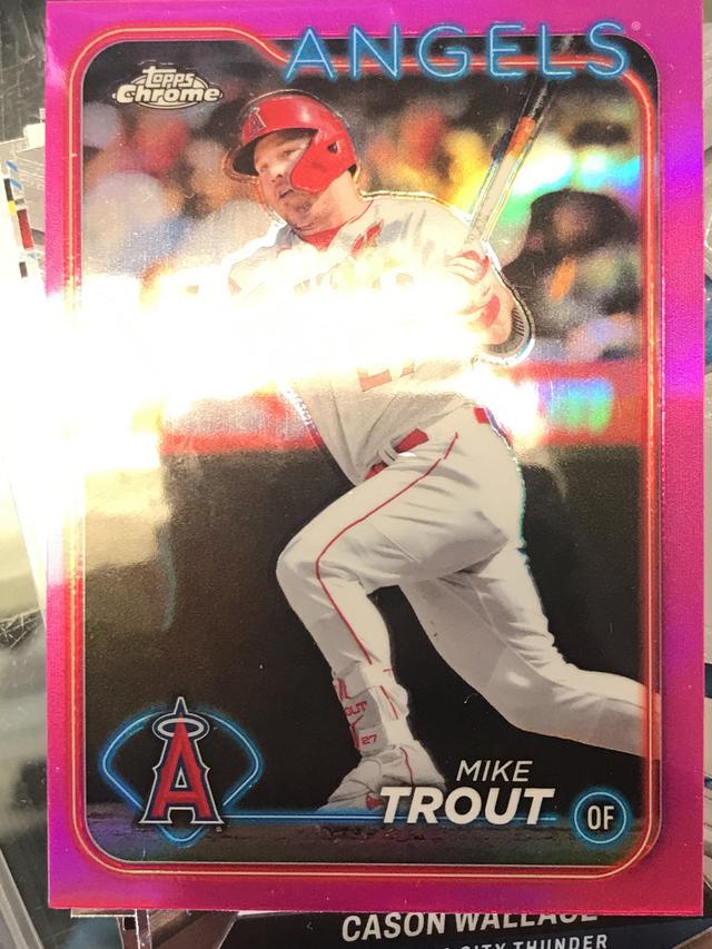 2024 Topps Chrome Mike Trout ﻿Base Set Pink Refractors #200