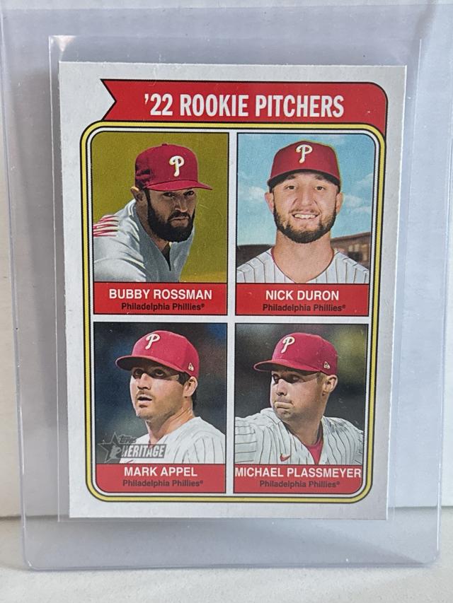 2023 Topps Heritage Bubby Rossman, Mark Appel, Michael Plassmeyer, Nick Duron