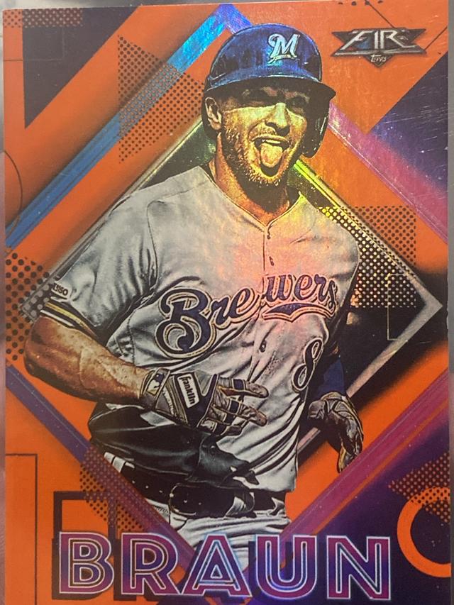 2020 Topps Fire Ryan Braun Base Set Orange /299 #52