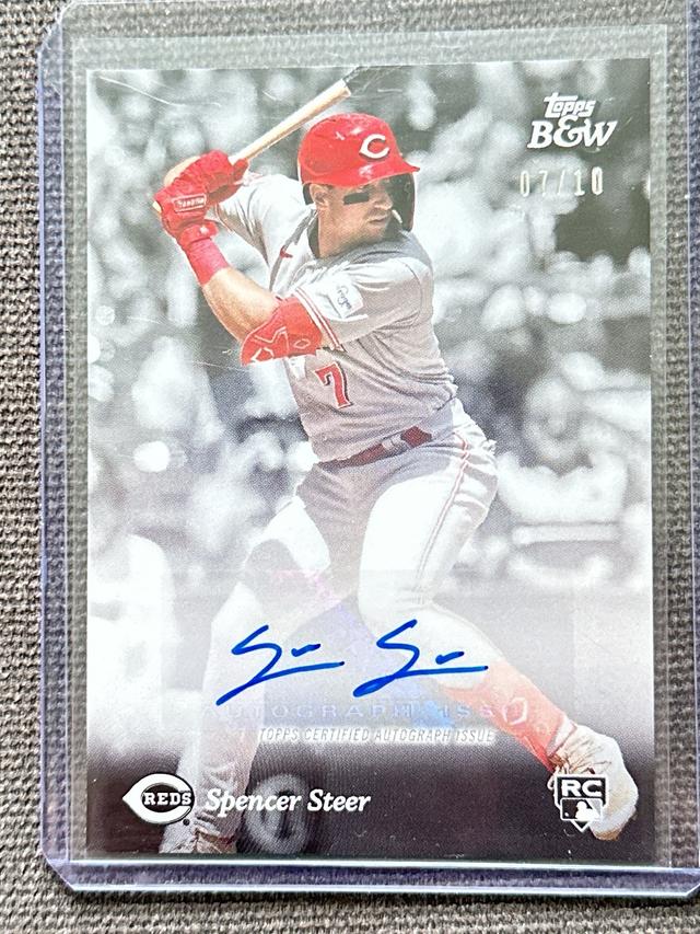 2023 Topps Black and White Spencer Steer Autographs Player Color /10 #11-A