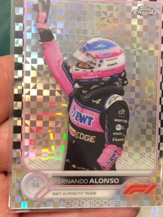 2022 Topps Chrome F1 Fernando Alonso Base Set Checker Flag #14