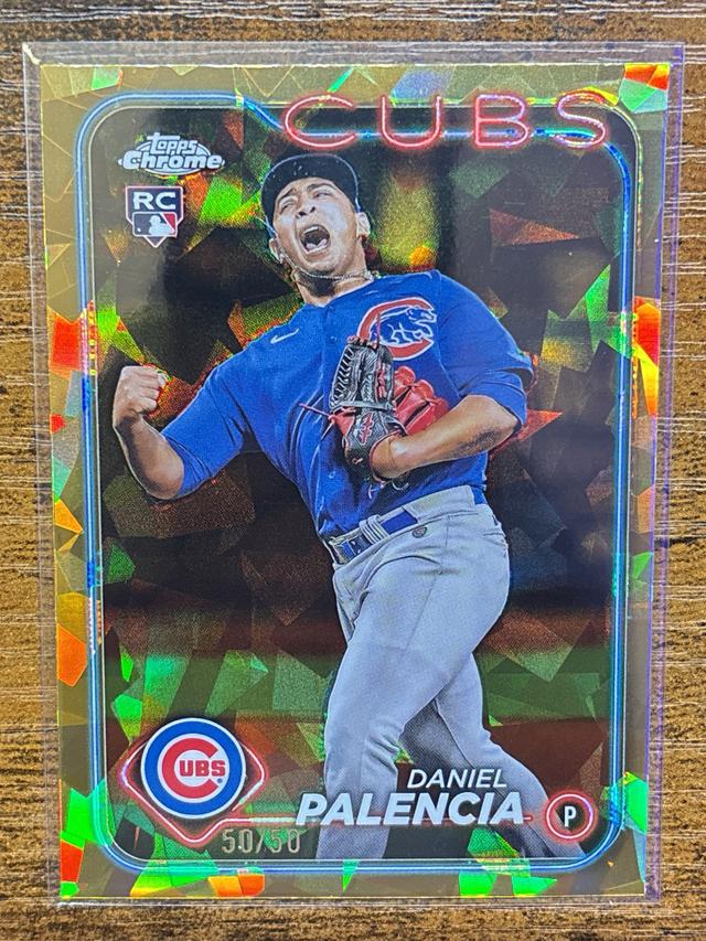 2024 Topps Chrome Sapphire Daniel Palencia ﻿Gold 50/50 #178 Cubs RC BOOKEND