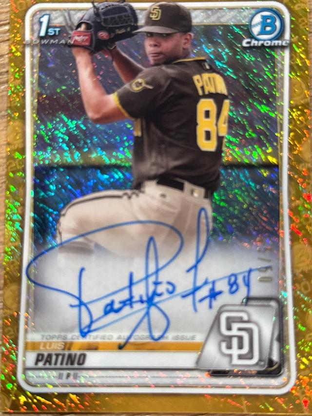 2020 Bowman Luis Patino Gold Shimmer Refractors /50 #CPA-LP