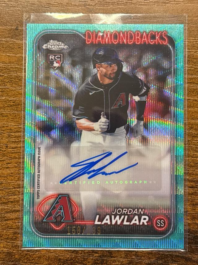 2024 Topps Chrome Update Jordan Lawlar Aqua RayWave Refractors /199 #AC-JL