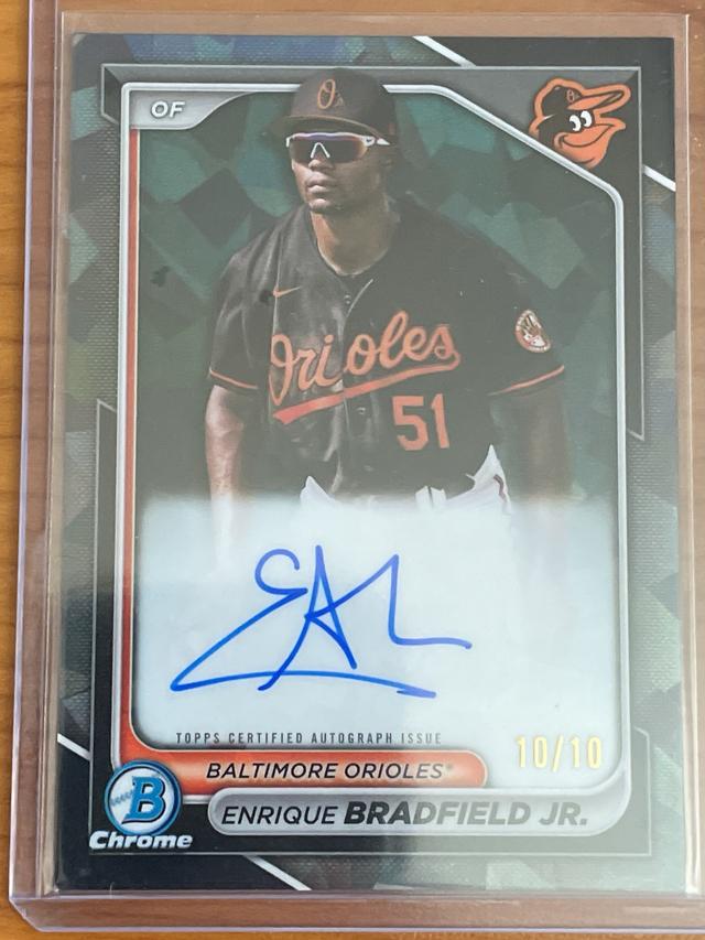 2024 Bowman Chrome Sapphire Enrique Bradfield Jr. Black Sapphire /10 #BSPA-EBR