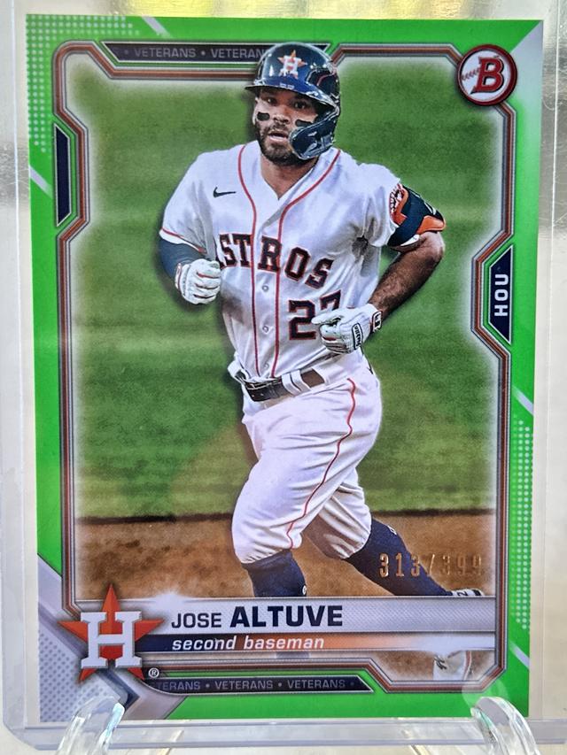 2021 Bowman Jose Altuve BASE CARDS Neon Green /399 #84