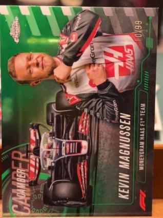 2024 Topps Chrome Formula 1 Kevin Magnussen Camber Green Refractor /99 #CAM-9